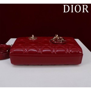 Dior Small Lady D-Joy Bag patent Lambskin 22 x 12 x 6 cm