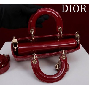 Dior Small Lady D-Joy Bag patent Lambskin 22 x 12 x 6 cm