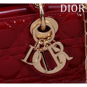 Dior Small Lady D-Joy Bag patent Lambskin 22 x 12 x 6 cm