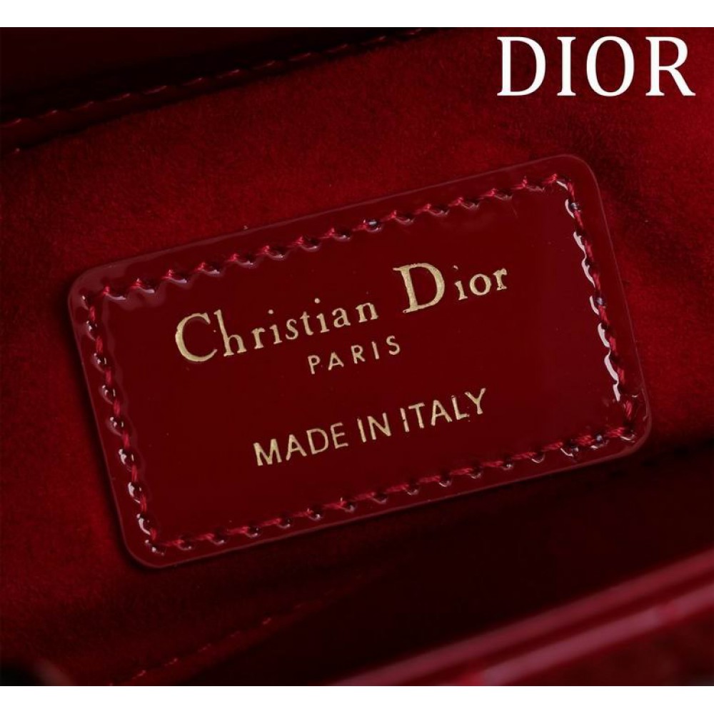 Dior Small Lady D-Joy Bag patent Lambskin 22 x 12 x 6 cm