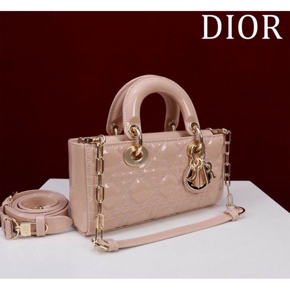 Dior Small Lady D-Joy Bag patent Lambskin 22 x 12 x 6 cm