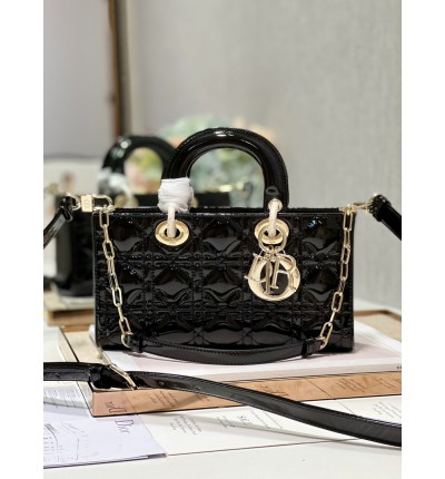 Dior Lady Medium D-Joy Bag patent Lambskin 26 x 13.5 x 5 cm