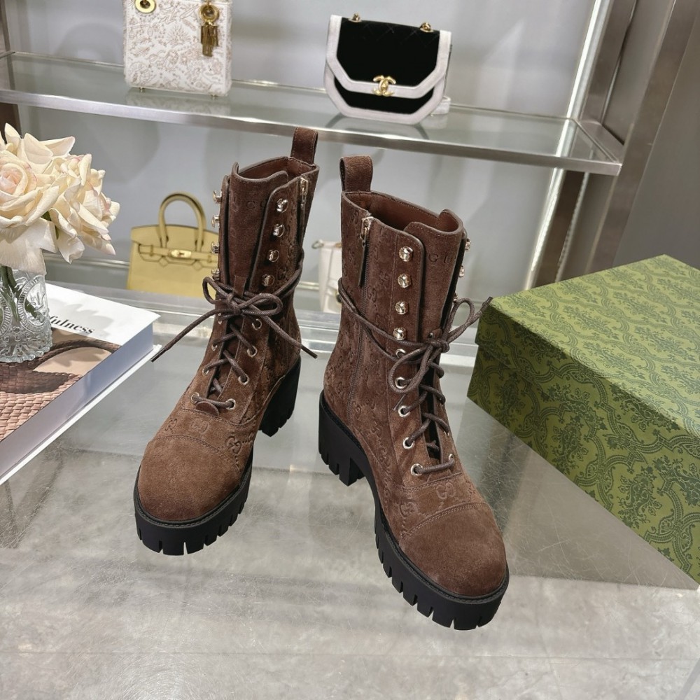Gucci heeled boots suede Shoes
