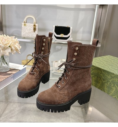Gucci heeled boots suede