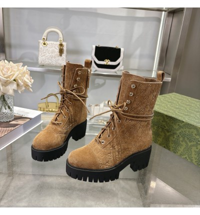 Gucci heeled boots suede