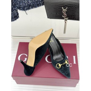 Gucci horsebit slingback mules velvet 36-41 8.5cm heel