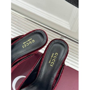 Gucci horsebit slingback mules velvet 36-41 8.5cm heel