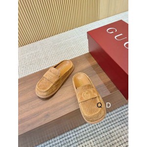 Celia Debossed suede mules brown 35-42 Shoes