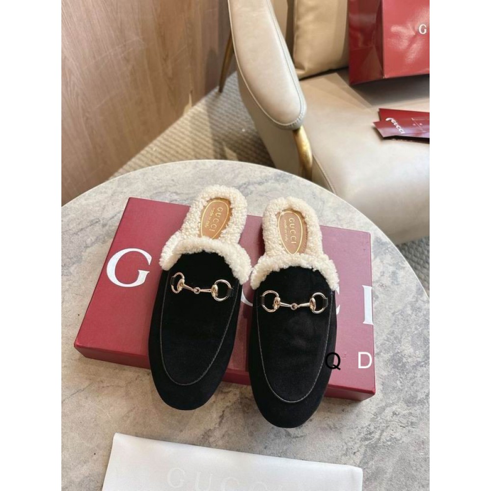 Gucci shearling trimmed suede mules 36-41 Shoes