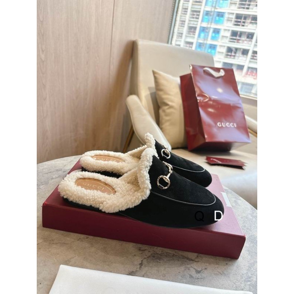 Gucci shearling trimmed suede mules 36-41 Shoes