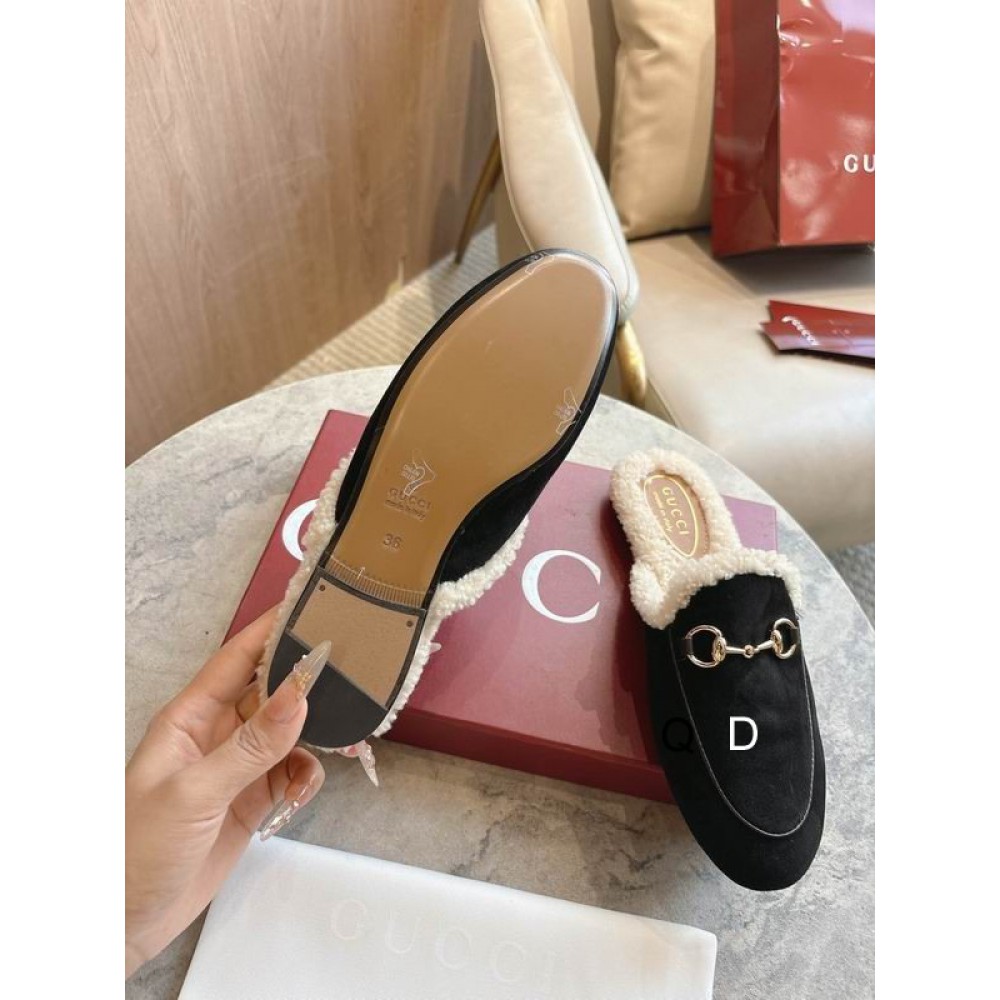 Gucci shearling trimmed suede mules 36-41 Shoes