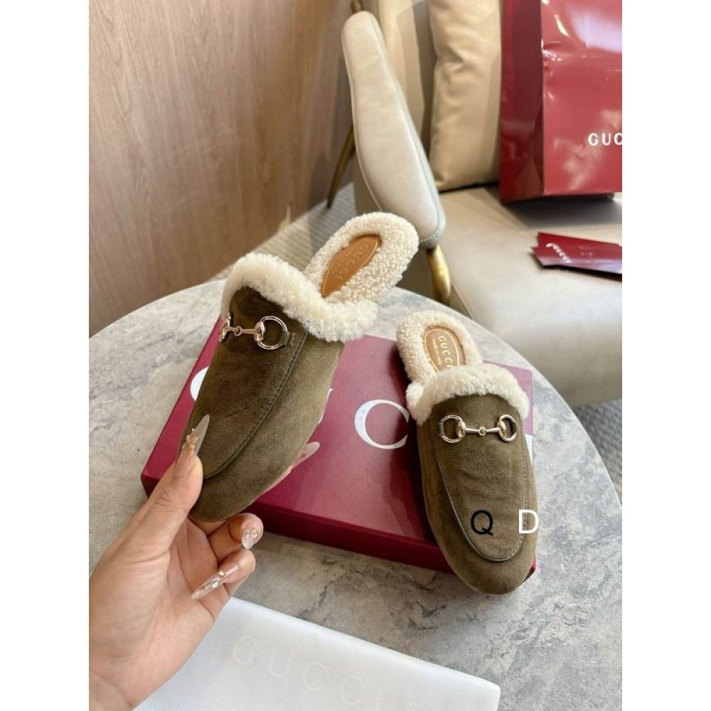 Gucci shearling trimmed suede mules 36-41 Shoes