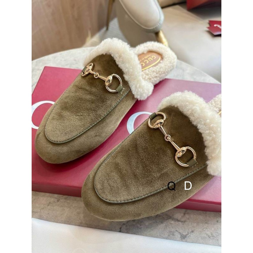 Gucci shearling trimmed suede mules 36-41 Shoes