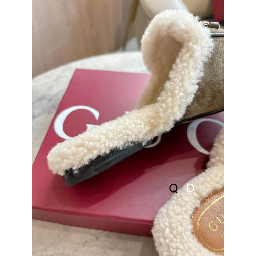 Gucci shearling trimmed suede mules 36-41 Shoes