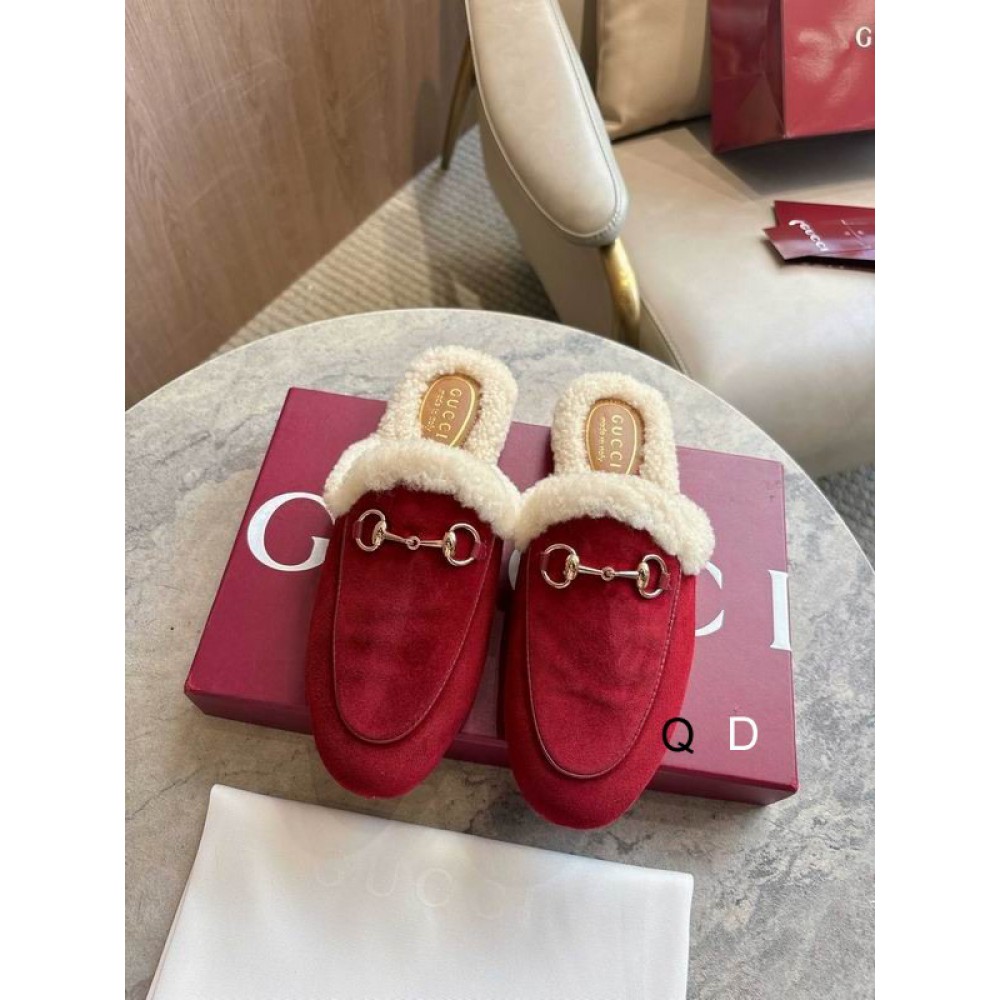 Gucci shearling trimmed suede mules 36-41 Shoes