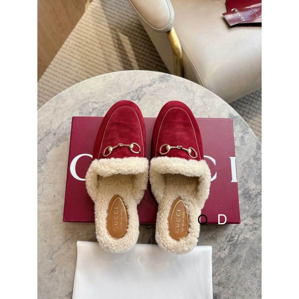 Gucci shearling trimmed suede mules 36-41 Shoes