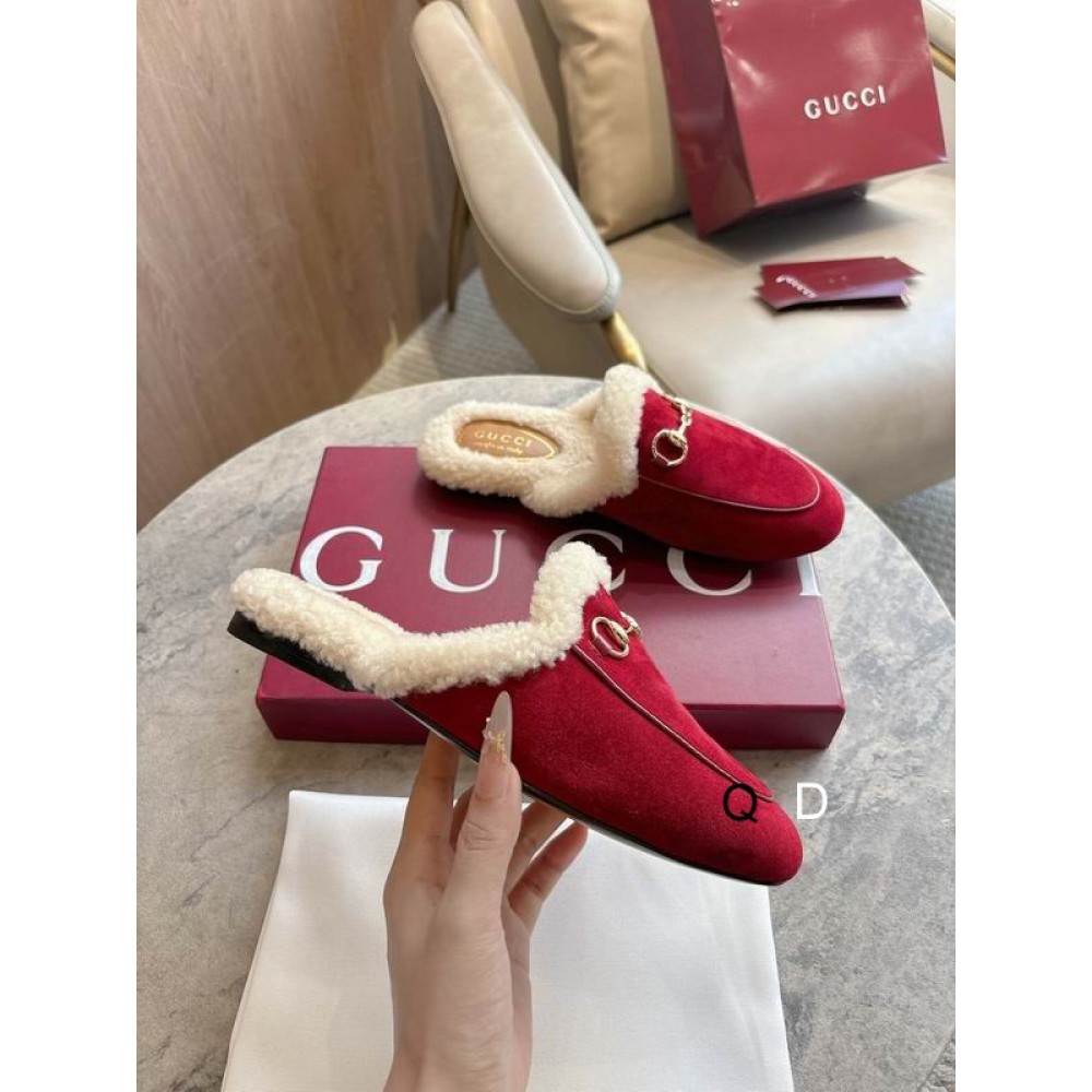Gucci shearling trimmed suede mules 36-41 Shoes
