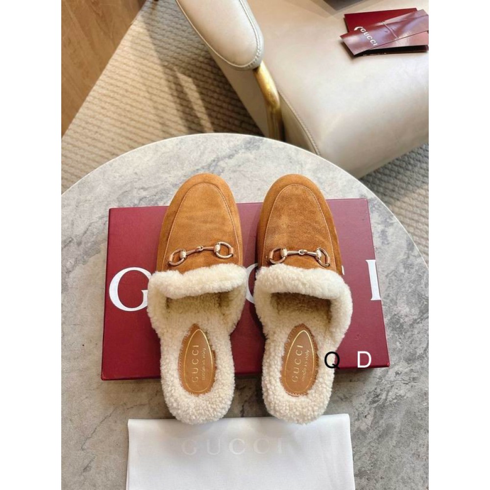 Gucci shearling trimmed suede mules 36-41 Shoes