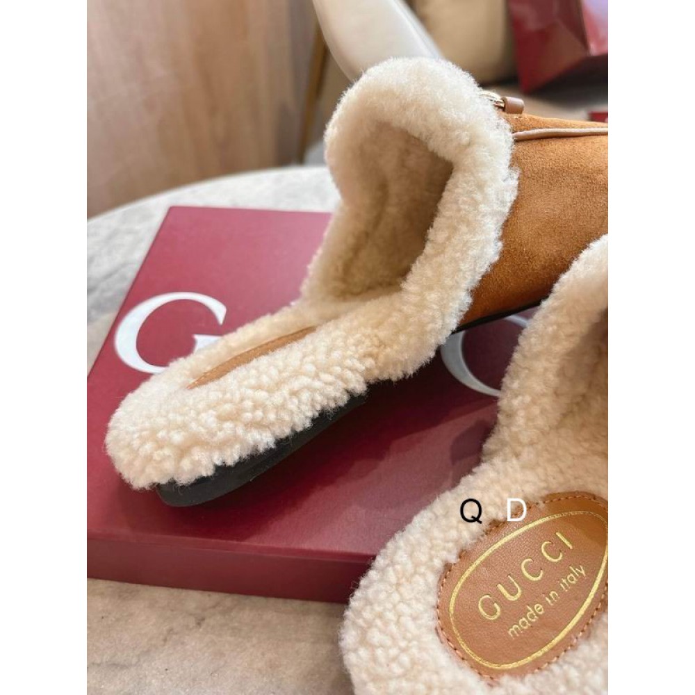 Gucci shearling trimmed suede mules 36-41 Shoes