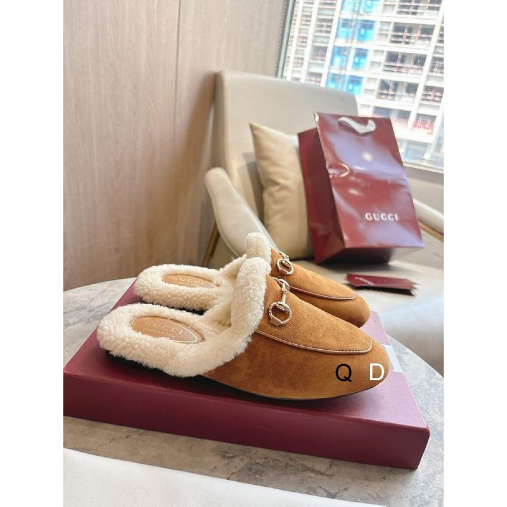 Gucci shearling trimmed suede mules 36-41 Shoes