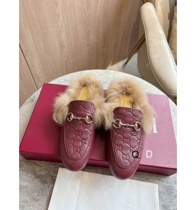 Gucci shearling horsebit mules 36-41