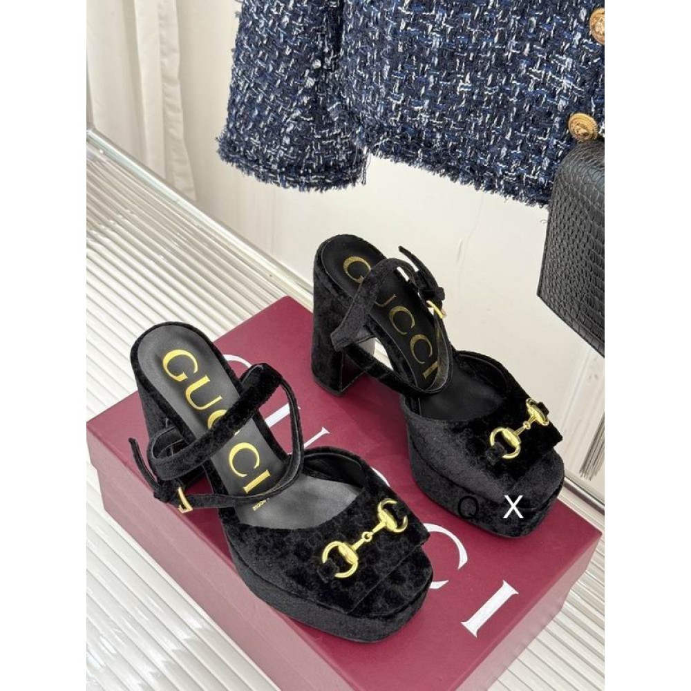 Gucci horsebit platforms velvet 36-41 11.5cm heel Shoes