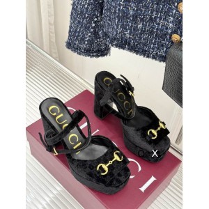 Gucci horsebit platforms velvet 36-41 11.5cm heel Shoes
