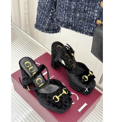 Gucci horsebit platforms velvet 36-41 11.5cm heel