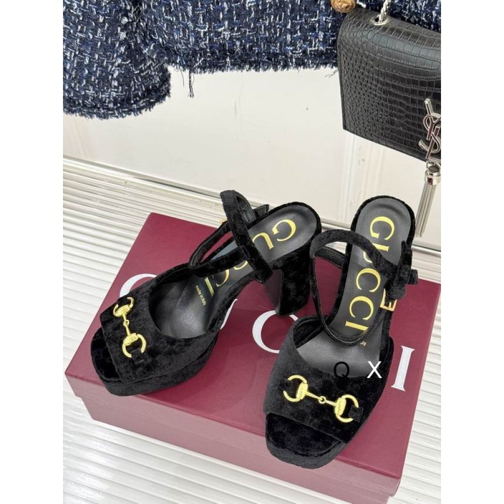 Gucci horsebit platforms velvet 36-41 11.5cm heel Shoes