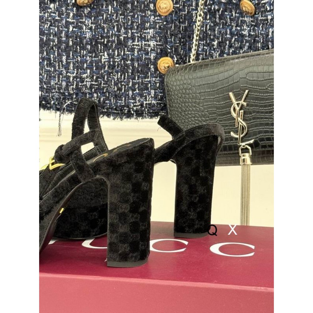 Gucci horsebit platforms velvet 36-41 11.5cm heel Shoes