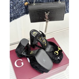 Gucci horsebit platforms velvet 36-41 11.5cm heel Shoes