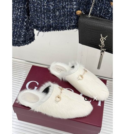 Gucci shearling horsebit mules 36-41