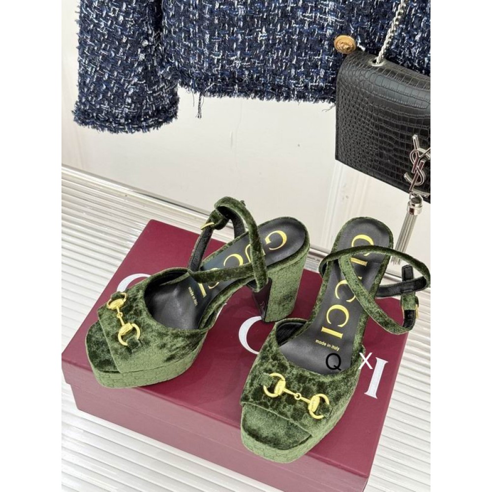 Gucci horsebit platforms velvet 36-41 11.5cm heel Shoes