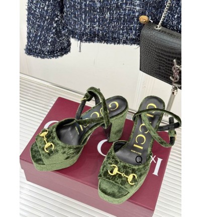 Gucci horsebit platforms velvet 36-41 11.5cm heel