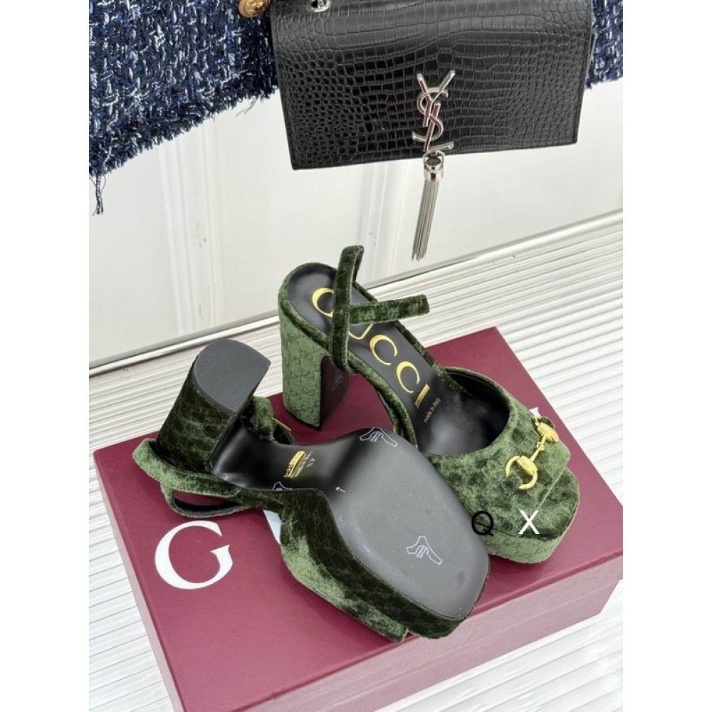 Gucci horsebit platforms velvet 36-41 11.5cm heel Shoes