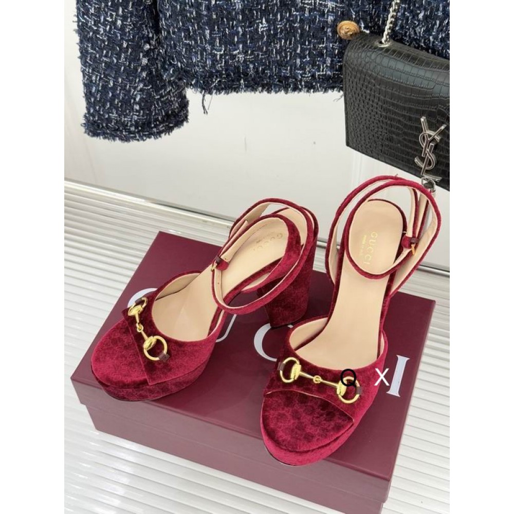 Gucci horsebit platforms velvet 36-41 11.5cm heel Shoes