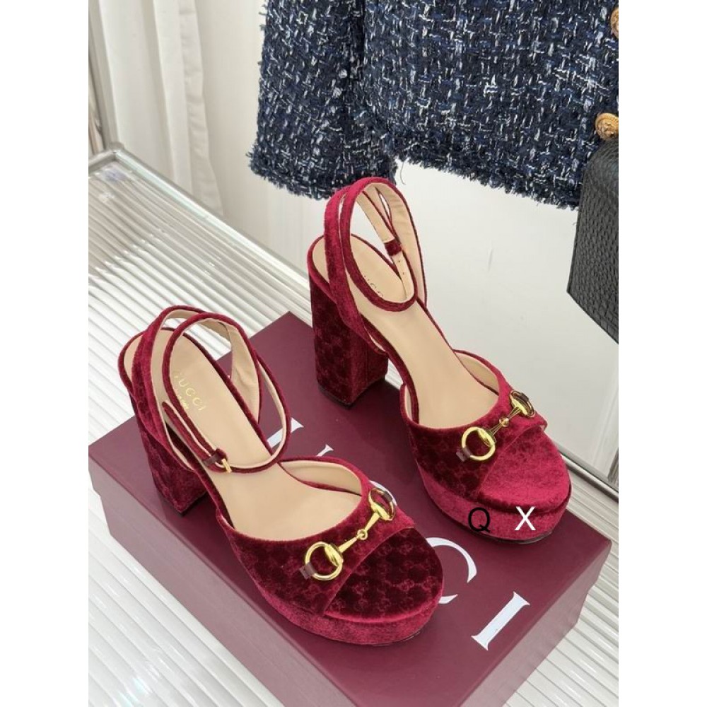 Gucci horsebit platforms velvet 36-41 11.5cm heel Shoes