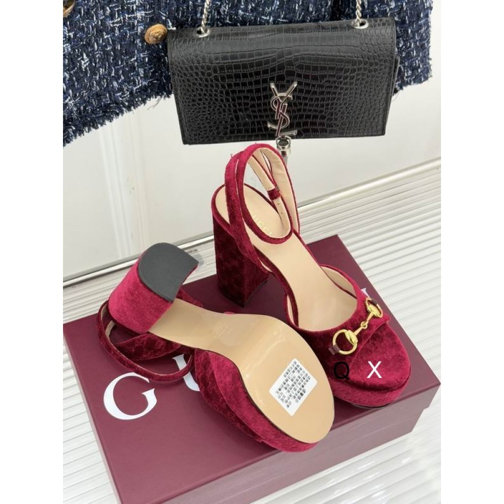 Gucci horsebit platforms velvet 36-41 11.5cm heel Shoes