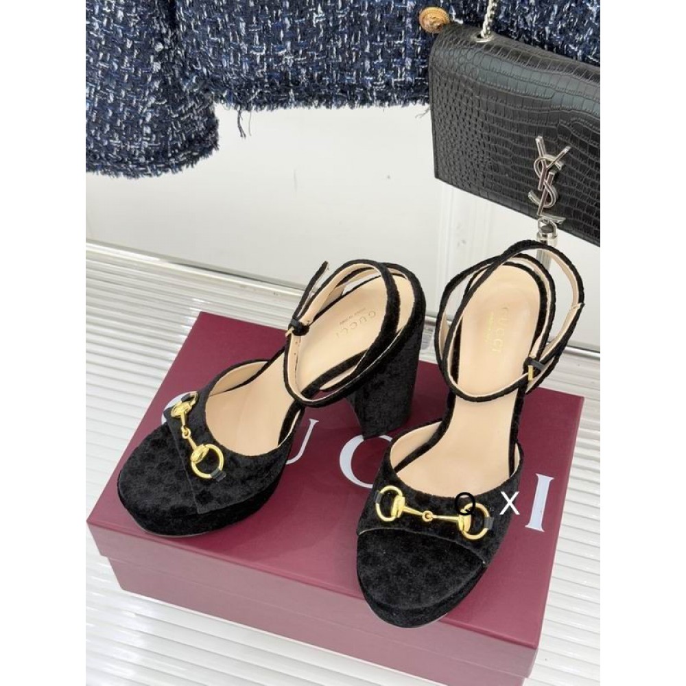 Gucci horsebit platforms velvet 36-41 11.5cm heel Shoes