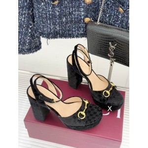 Gucci horsebit platforms velvet 36-41 11.5cm heel Shoes