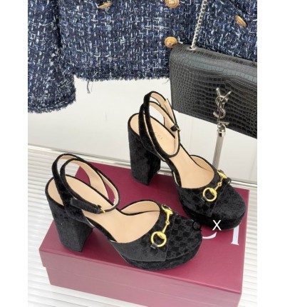 Gucci horsebit platforms velvet 36-41 11.5cm heel