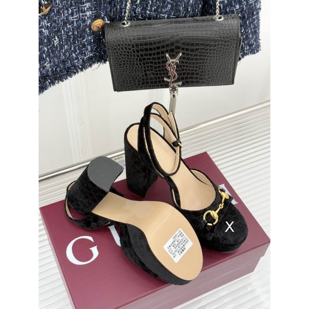 Gucci horsebit platforms velvet 36-41 11.5cm heel Shoes