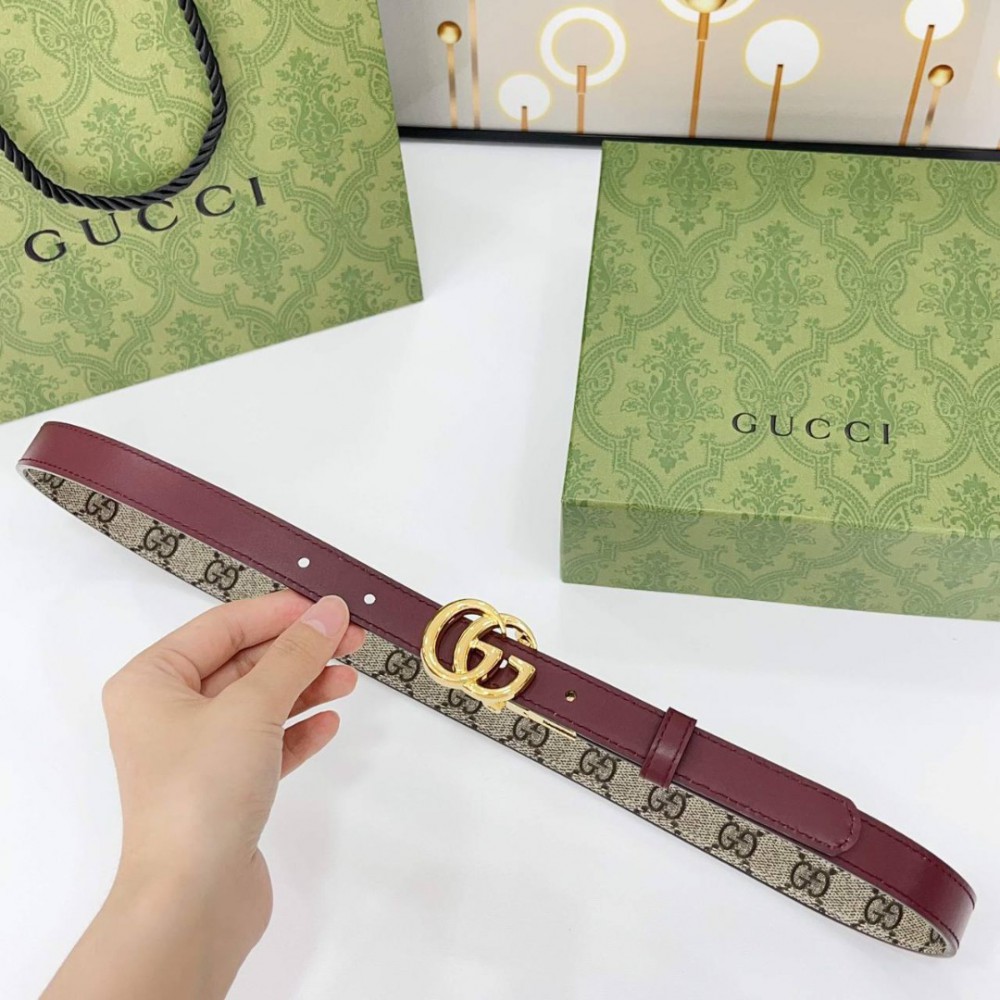 Gucci belt rosso 2cm reversible 