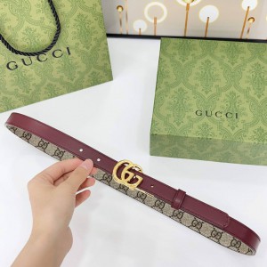 Gucci belt rosso 2cm reversible 