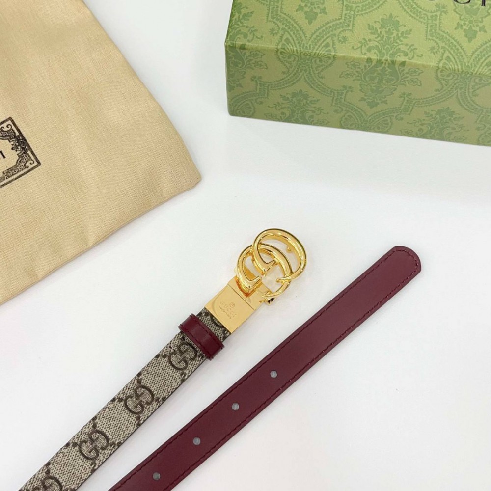 Gucci belt rosso 2cm reversible 