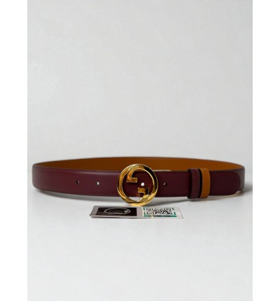 Gucci belt 3cm blondie reversible brown-rosso 