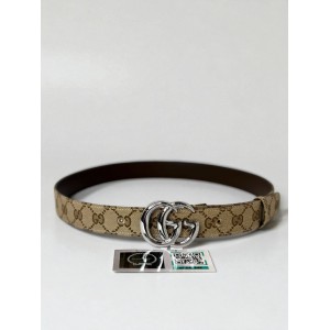 Gucci belt 3cm marmont beige and ebony Original GG canvas