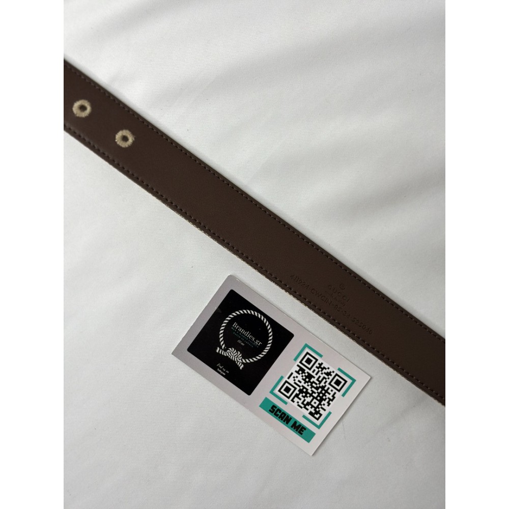 Gucci belt 3cm marmont beige and ebony Original GG canvas