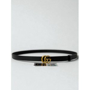 Gucci GG Marmont thin belt 2cm black leather Accesories