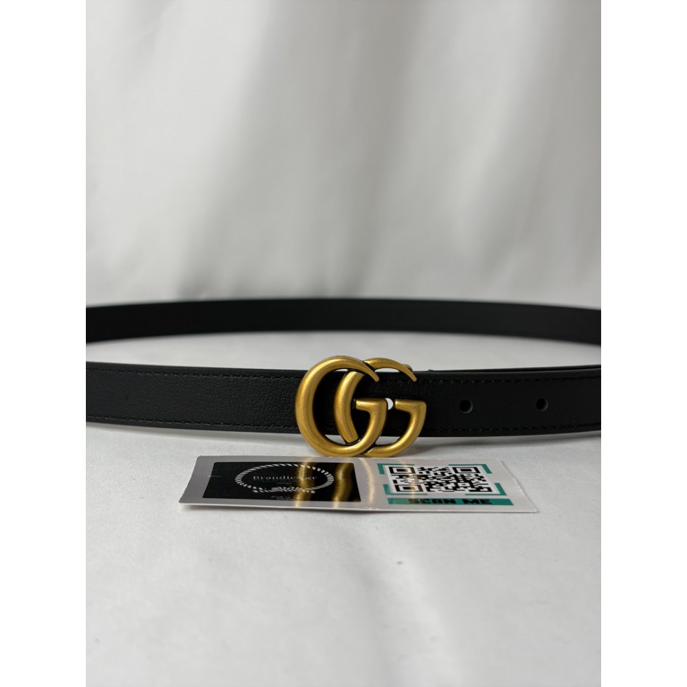 Gucci GG Marmont thin belt 2cm black leather Accesories